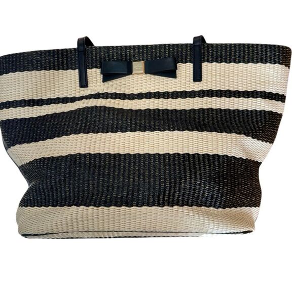 kate spade Handbags - Kate Spade 'Wicklow Court' Anabette Striped Large Straw Tote Beach Bag,